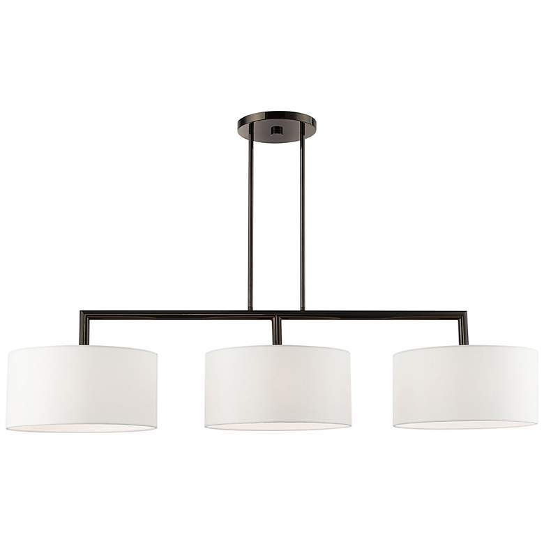 Image 3 Meridian 51" Wide Black Chrome 3-Light Linear Chandelier