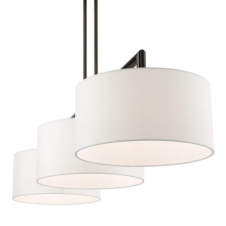 Image 5 Meridian 51" Wide Black Chrome 3-Light Linear Chandelier more views