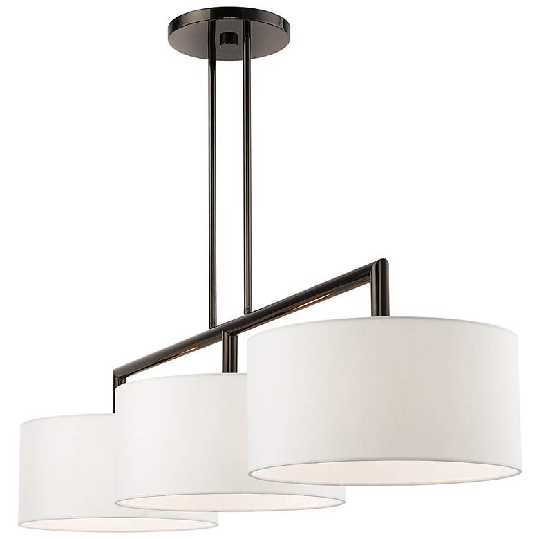 Image 6 Meridian 51" Wide Black Chrome 3-Light Linear Chandelier more views