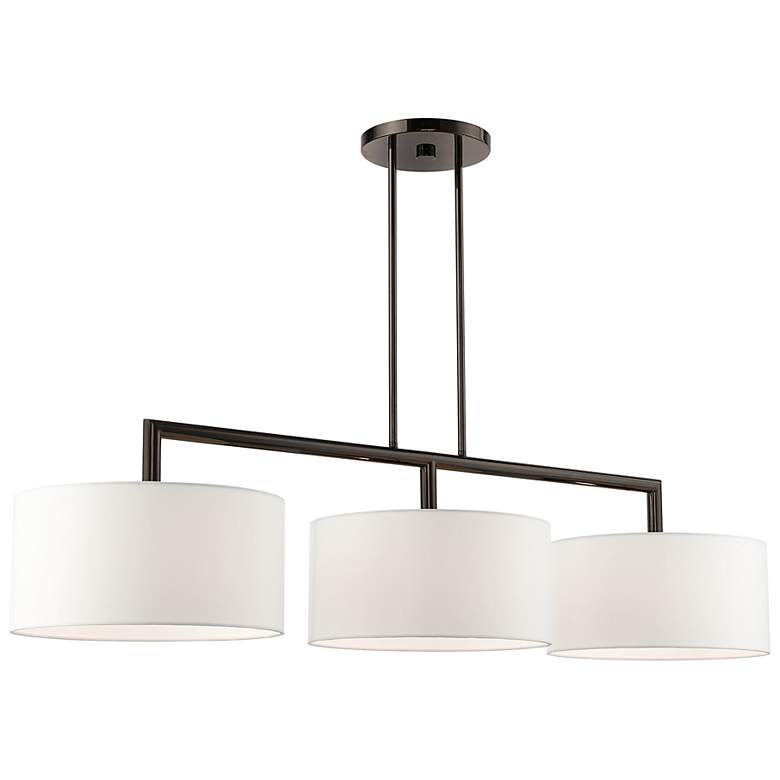 Image 7 Meridian 51" Wide Black Chrome 3-Light Linear Chandelier more views