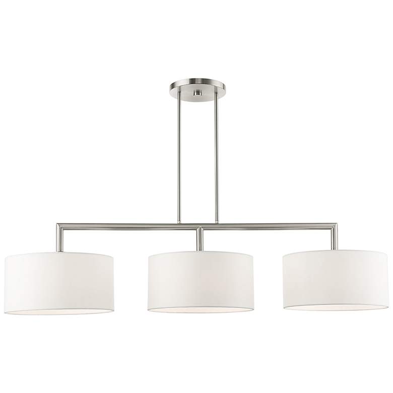 Image 3 Meridian 51" Wide Brushed Nickel 3-Light Linear Chandelier