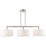 3_Meridian 51" Wide Brushed Nickel 3-Light Linear Chandelier