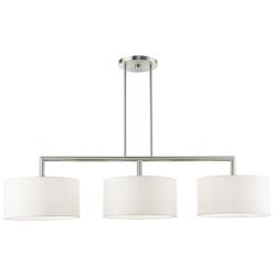 Meridian 51" Wide Brushed Nickel 3-Light Linear Chandelier