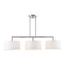 4_Meridian 51" Wide Brushed Nickel 3-Light Linear Chandelier more views