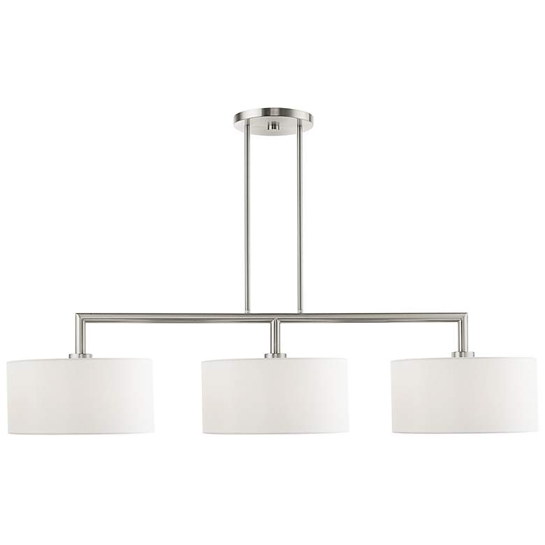Image 5 Meridian 51" Wide Brushed Nickel 3-Light Linear Chandelier more views