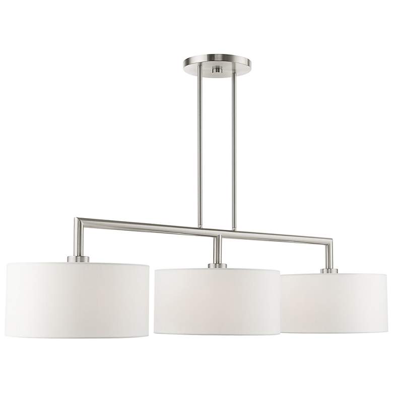 Image 6 Meridian 51" Wide Brushed Nickel 3-Light Linear Chandelier more views