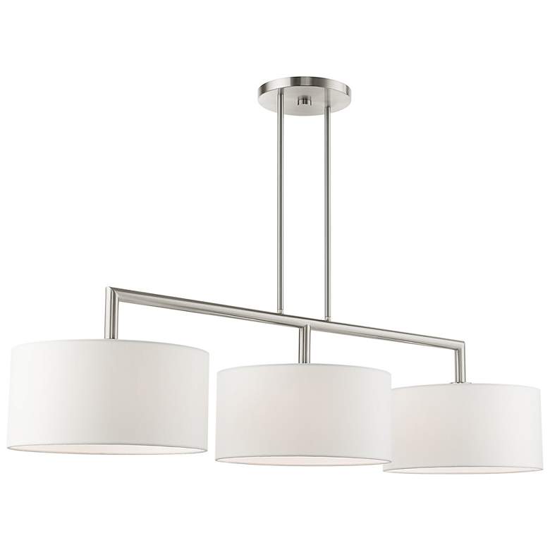 Image 7 Meridian 51" Wide Brushed Nickel 3-Light Linear Chandelier more views