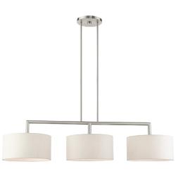 Meridian 51" Wide Brushed Nickel 3-Light Linear Chandelier