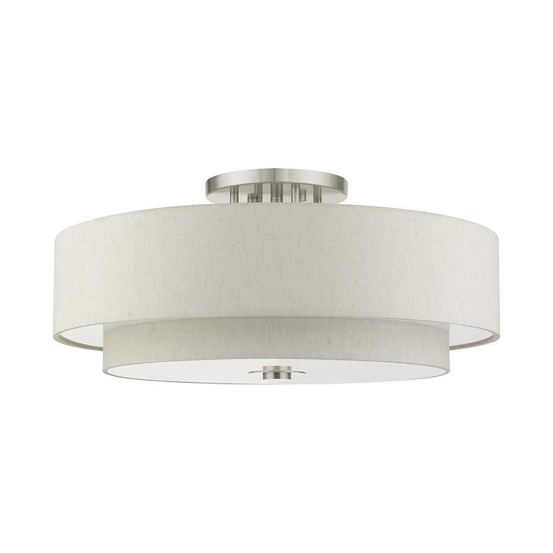 Image 3 Meridian 6 Light Brushed Nickel Semi Flush more views