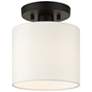 3_Meridian 7" Wide Black Drum Ceiling Light