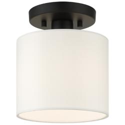 Meridian 7" Wide Black Drum Ceiling Light