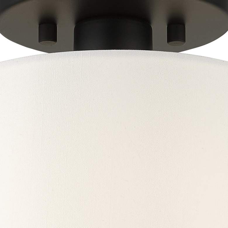 Image 4 Meridian 7" Wide Black Drum Ceiling Light more views