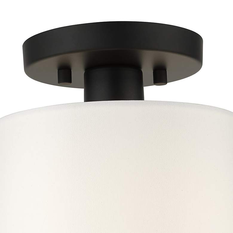 Image 5 Meridian 7" Wide Black Drum Ceiling Light more views