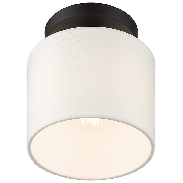 Image 6 Meridian 7" Wide Black Drum Ceiling Light more views