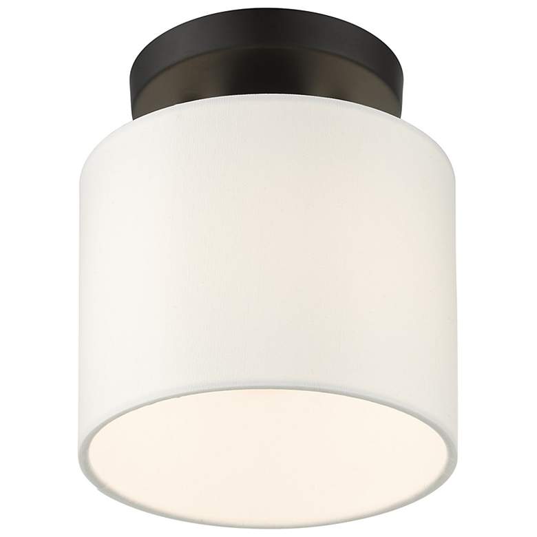 Image 7 Meridian 7" Wide Black Drum Ceiling Light more views