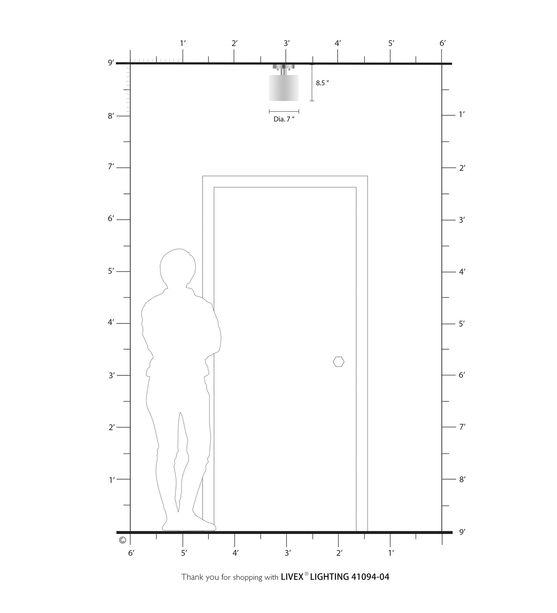 Meridian 7" Wide Black Drum Ceiling Light in scene