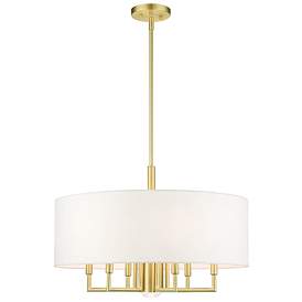 Image1 of Meridian 7 Light Satin Brass Pendant Chandelier