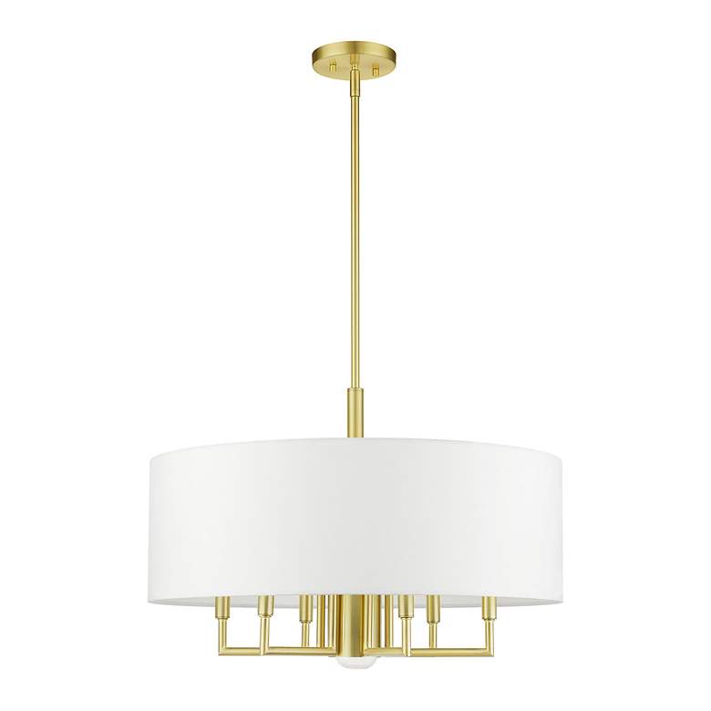 Image 3 Meridian 7 Light Satin Brass Pendant Chandelier more views