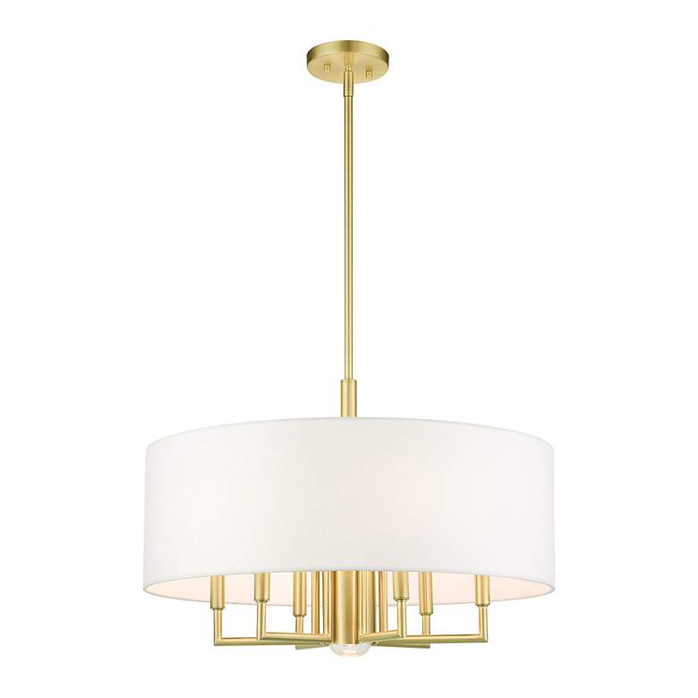 Image 5 Meridian 7 Light Satin Brass Pendant Chandelier more views