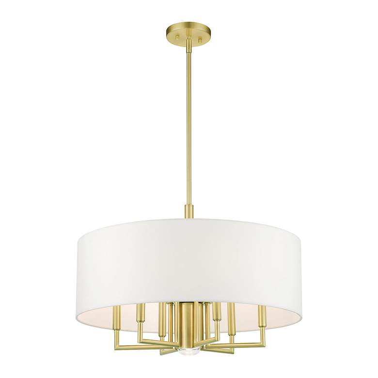 Image 6 Meridian 7 Light Satin Brass Pendant Chandelier more views