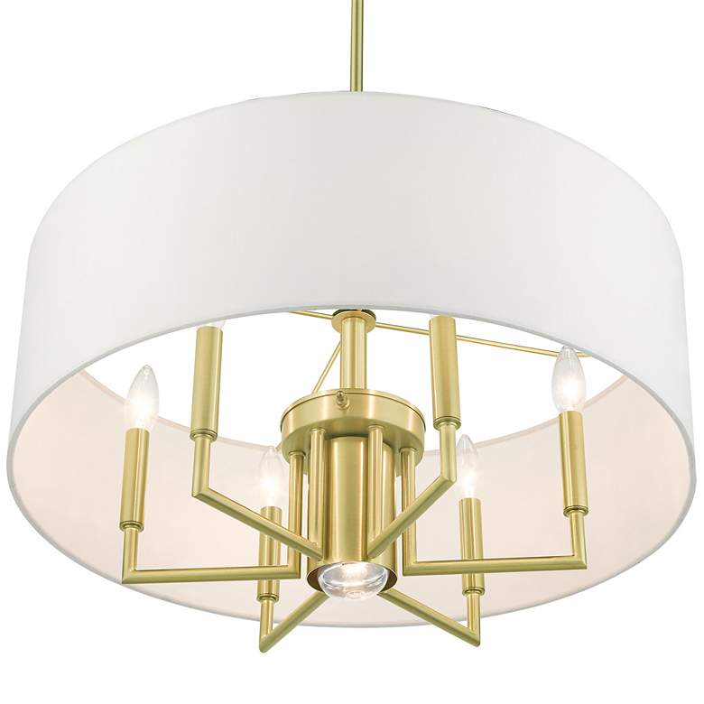 Image 7 Meridian 7 Light Satin Brass Pendant Chandelier more views