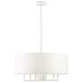 2_Meridian 7 Light White Pendant Chandelier