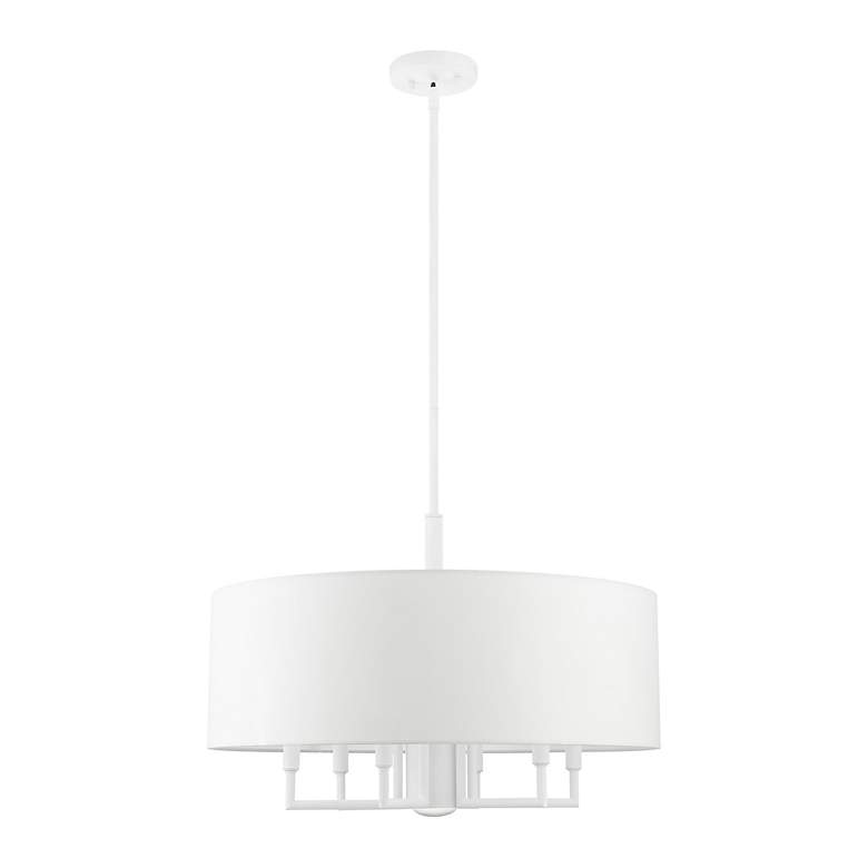 Image 3 Meridian 7 Light White Pendant Chandelier more views