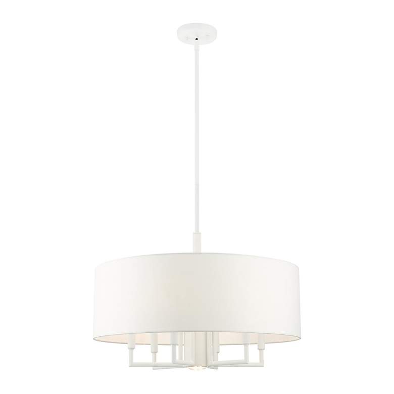 Image 5 Meridian 7 Light White Pendant Chandelier more views