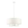 5_Meridian 7 Light White Pendant Chandelier more views