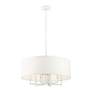 6_Meridian 7 Light White Pendant Chandelier more views