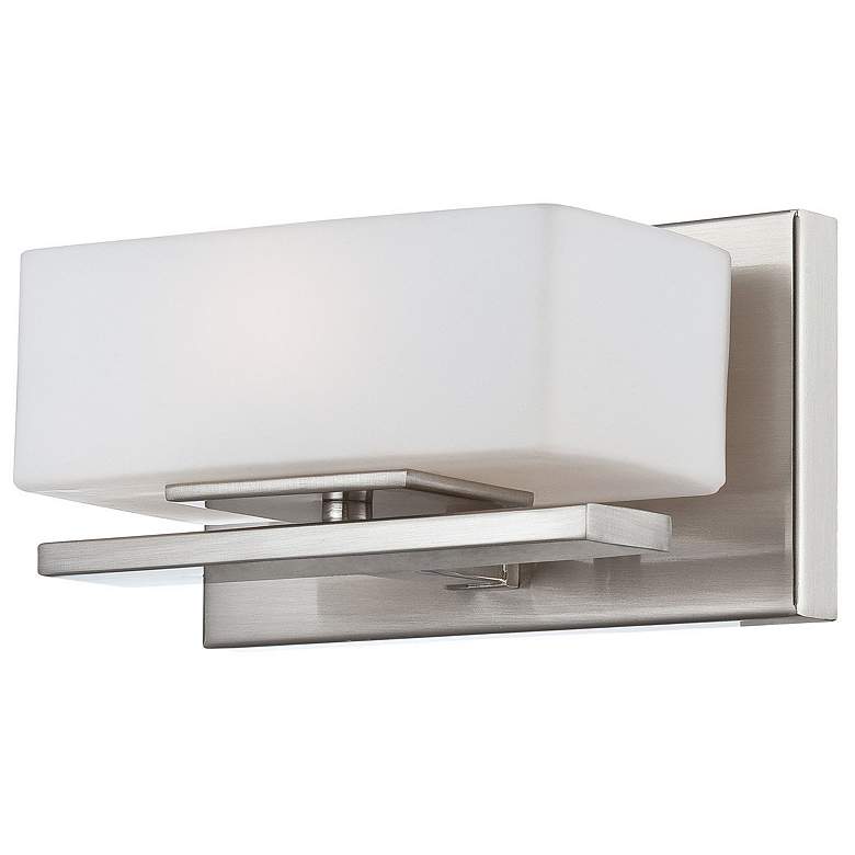 Image 1 Meridian 8-in W 1-Light Satin Platinum Pocket Wall Sconce