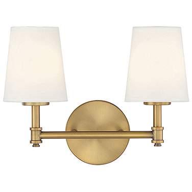 Meridian 9 1/2" High Natural Brass 2-Light Wall Sconce