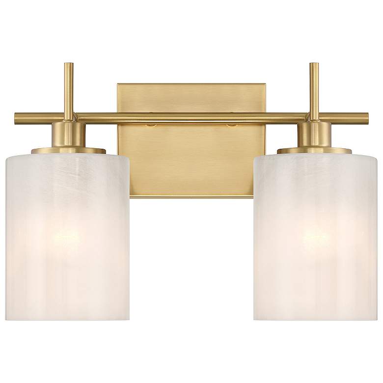 Image 1 Meridian 9 3/4" High Natural Brass 2-Light Wall Sconce