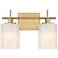 Meridian 9 3/4" High Natural Brass 2-Light Wall Sconce