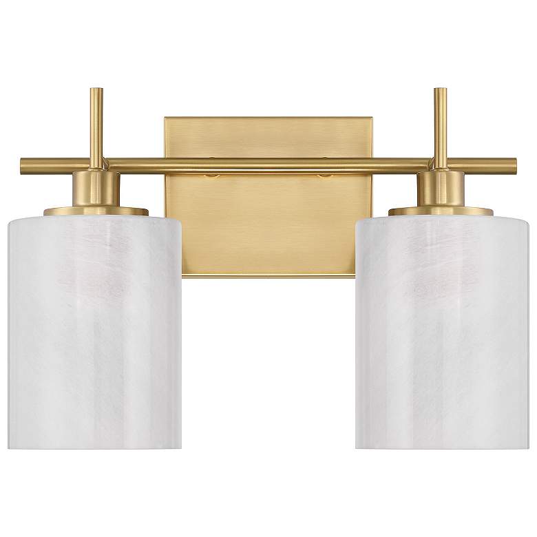 Image 2 Meridian 9 3/4" High Natural Brass 2-Light Wall Sconce more views