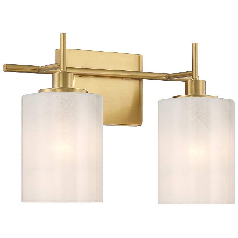 Image 3 Meridian 9 3/4" High Natural Brass 2-Light Wall Sconce more views