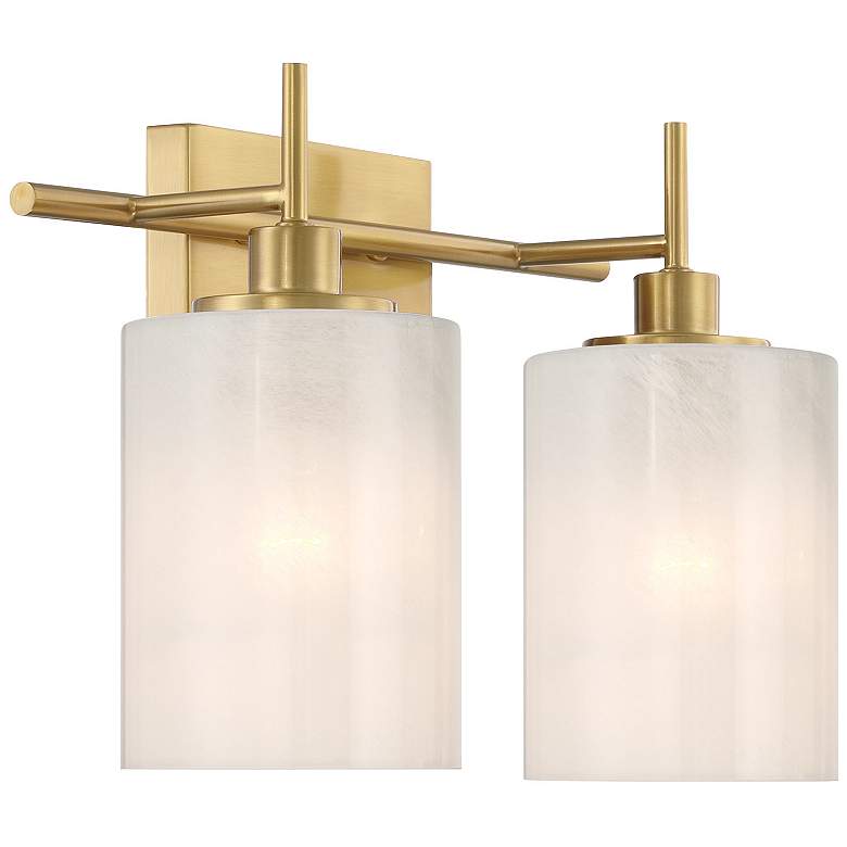 Image 4 Meridian 9 3/4" High Natural Brass 2-Light Wall Sconce more views