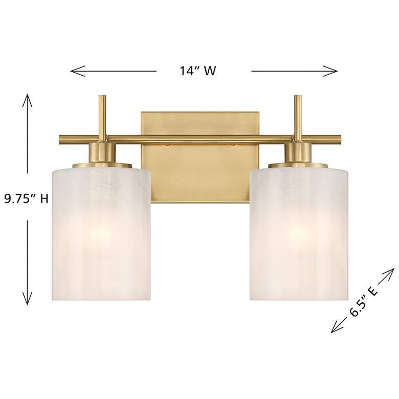 Image 6 Meridian 9 3/4" High Natural Brass 2-Light Wall Sconce more views
