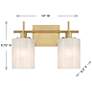 6_Meridian 9 3/4" High Natural Brass 2-Light Wall Sconce more views