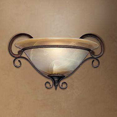 Meridian 9" High Golden Bronze Marbled Glass Wall Sconce