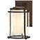 Meridian Coastal Bronze Outdoor Sconce With Opal & Seeded Glass