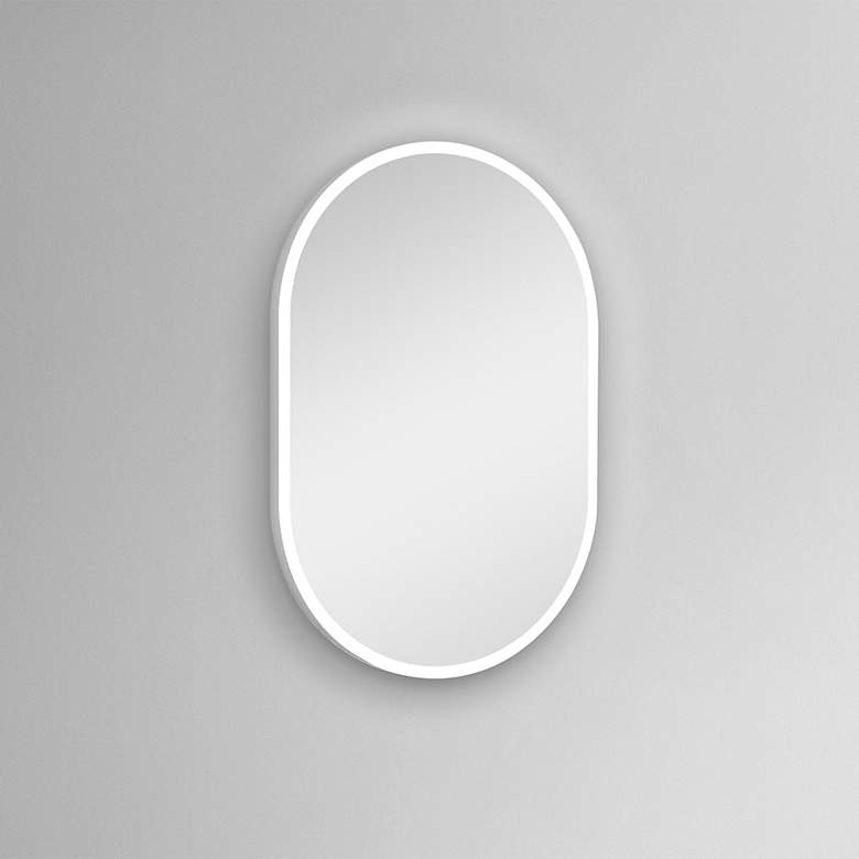 Image 1 Meridian Frosted 23 inch x 36 inch LED Lighted Vanity Wall Mirror
