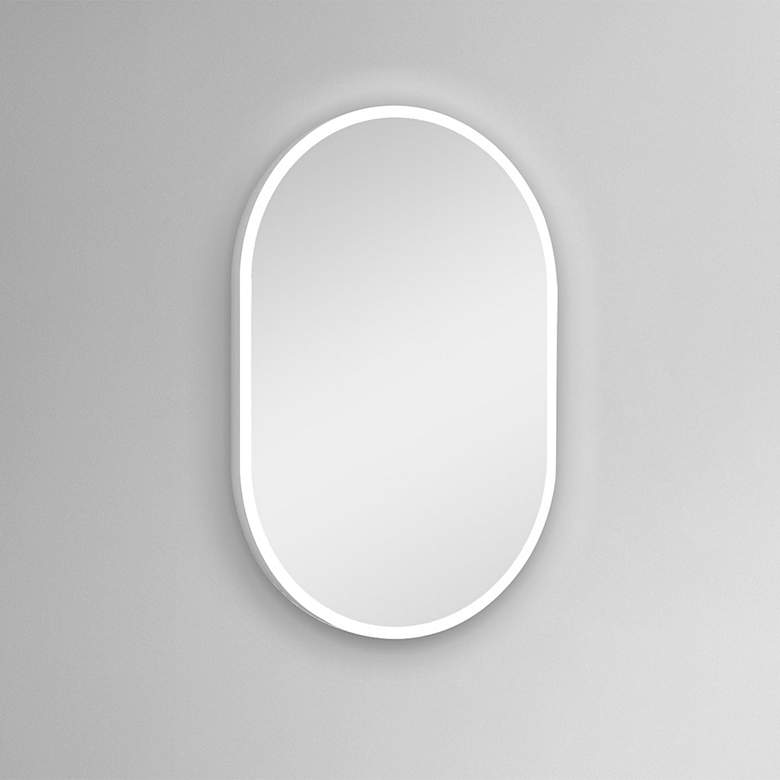 Image 1 Meridian Frosted 25 inch x 40 inch LED Lighted Vanity Wall Mirror