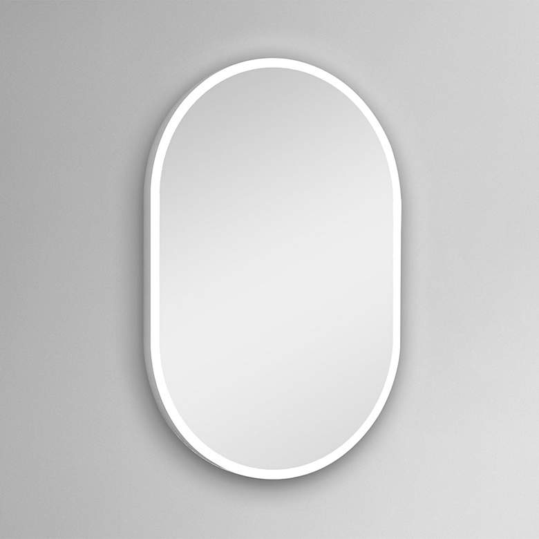 Image 1 Meridian Frosted 30 inch x 48 inch LED Lighted Vanity Wall Mirror