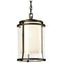 Meridian Large Outdoor Ceiling Fixture - Dark Smoke Finish - Opal and Glass