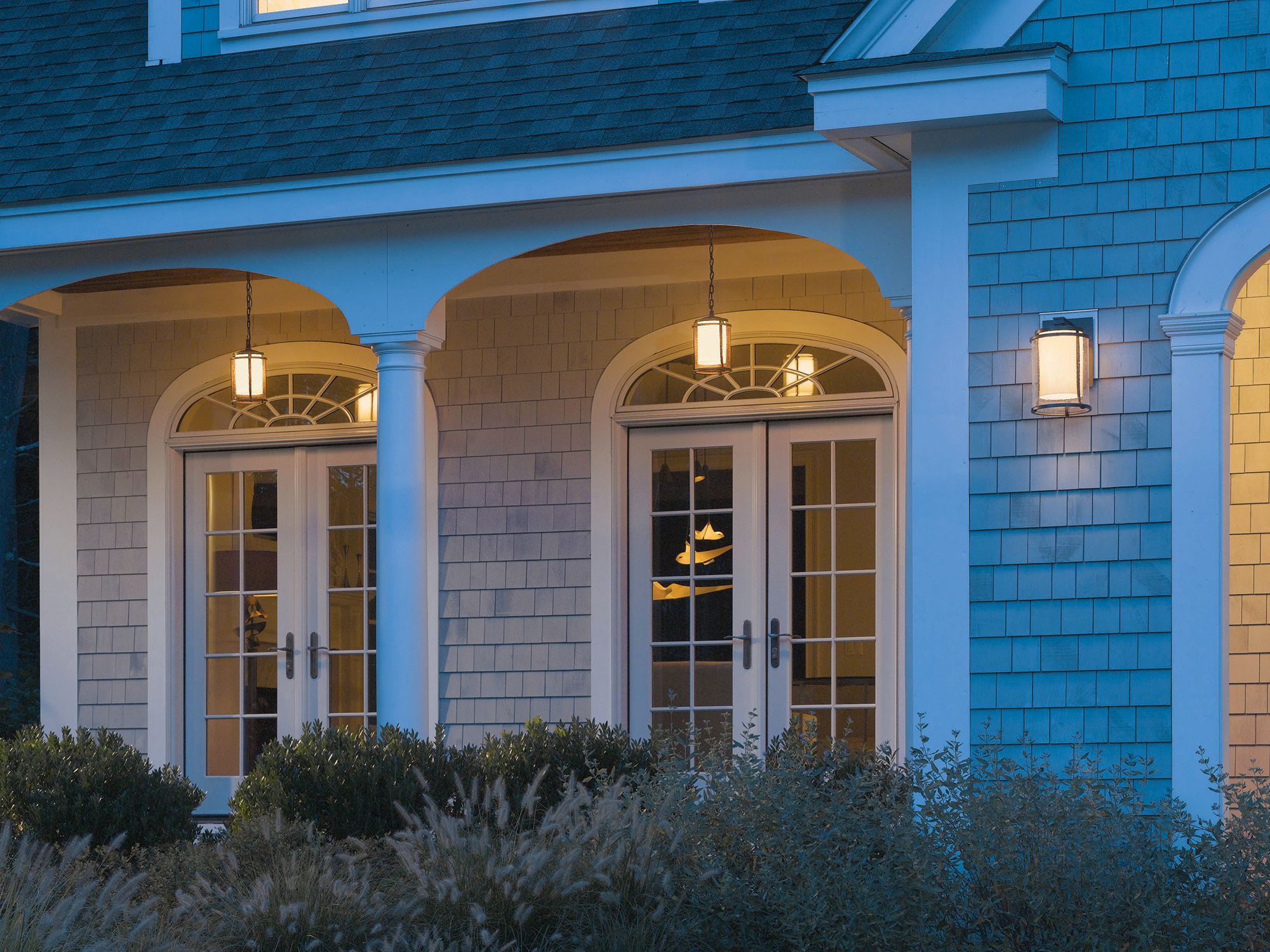 Image 2 Meridian Large Outdoor Sconce Coastal Bronze Finish Opal and Seeded Glass more views