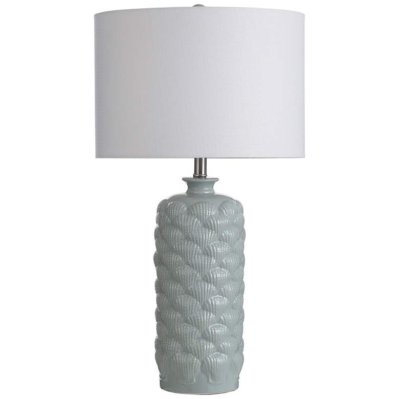 Image 2 Meridian Light Blue Textured Ceramic Table Lamp