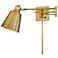 Meridian Natural Brass Adjustable Swing Arm Wall Lamp