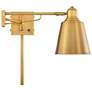 5_Meridian Natural Brass Adjustable Swing Arm Wall Lamp more views