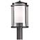Meridian Outdoor Post Light - Dark Smoke Finish - Opal and Seeded Glass